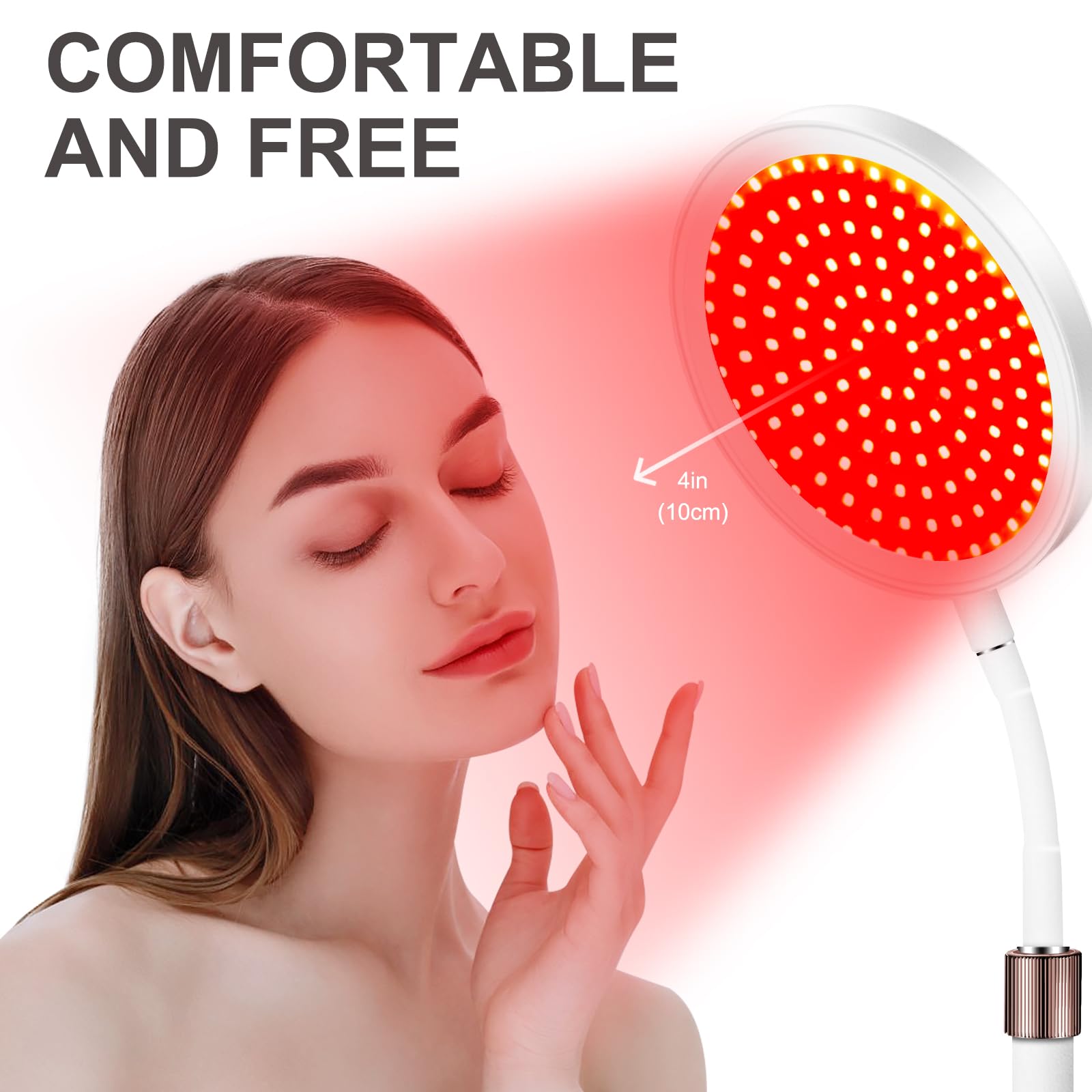 Red Light Lamp with Base, 660nm Red Light & 850nm Near Infrared Red Light Lamp with Timer Devowellte