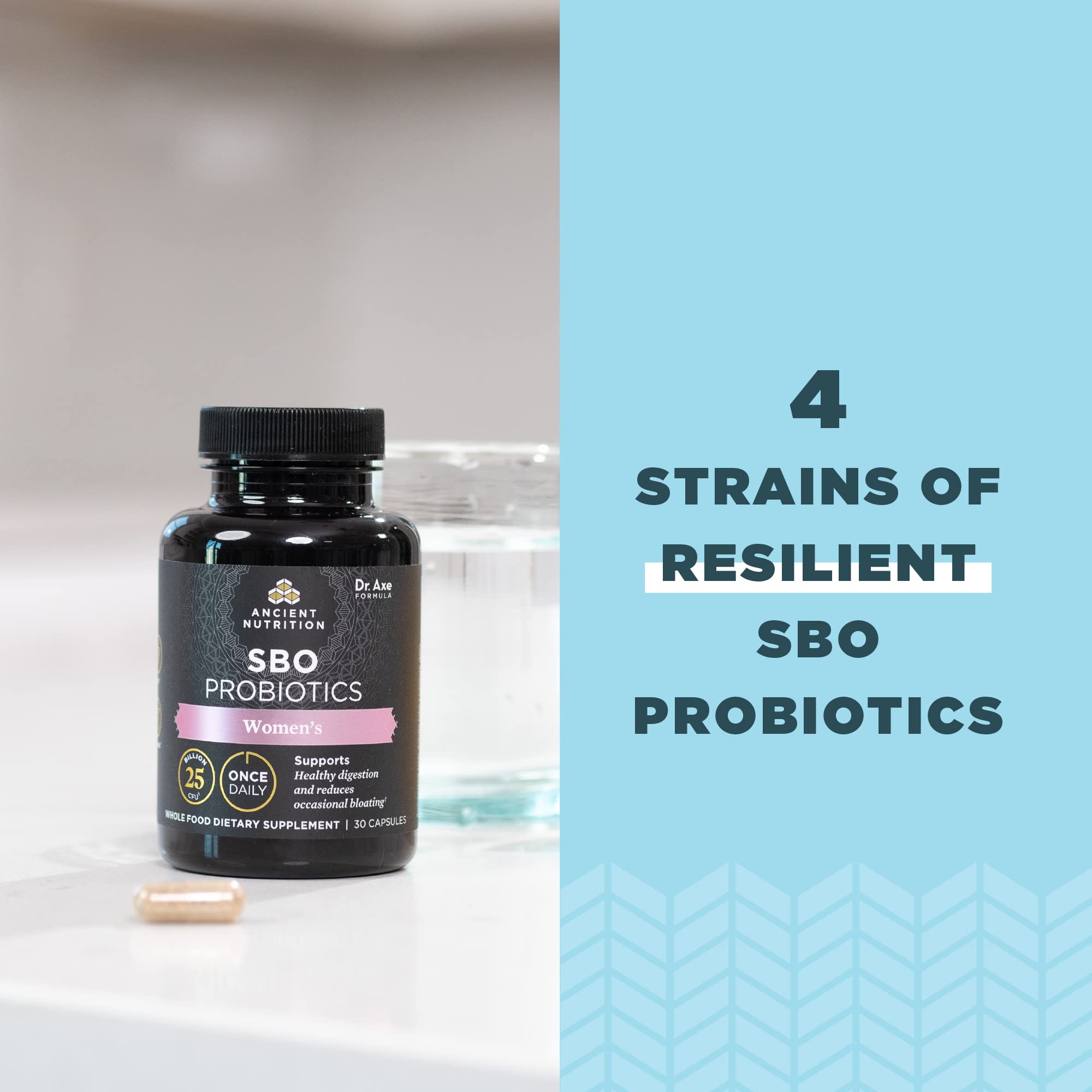 Ancient Nutrition Probiotics for Women, Once Daily Women's Probiotics 30ct, Digestive Support Ancient Nutrition