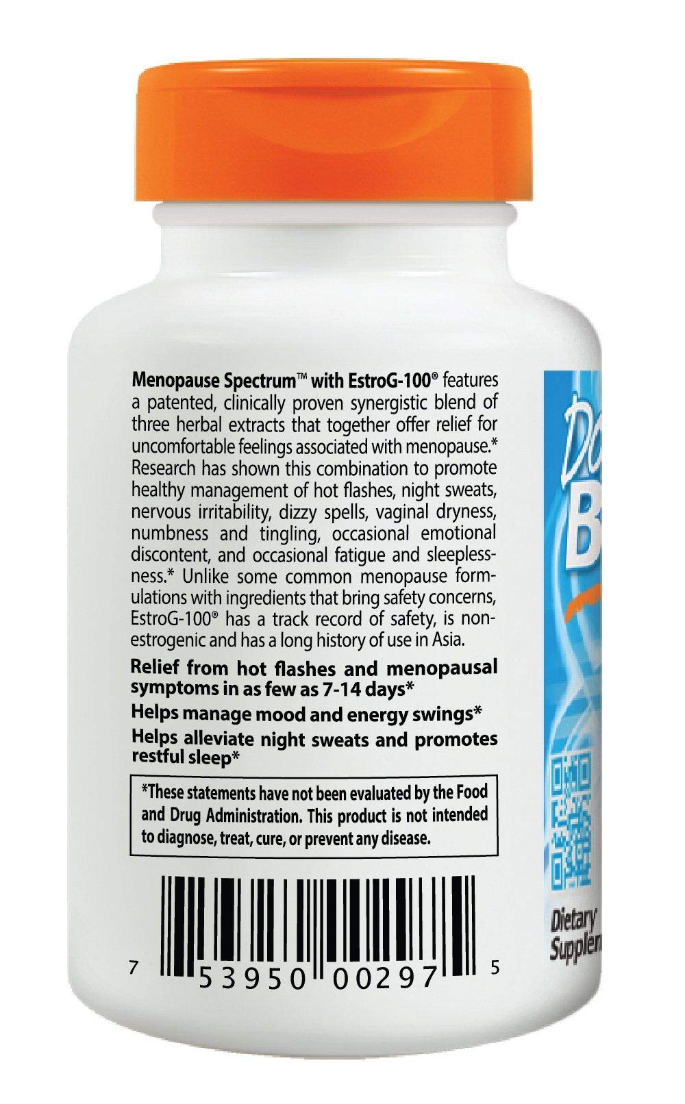 Doctor's Best Menopause Spectrum with EstroG-100, Non-GMO, Vegan, Gluten Free, Soy Free, Veggie Caps