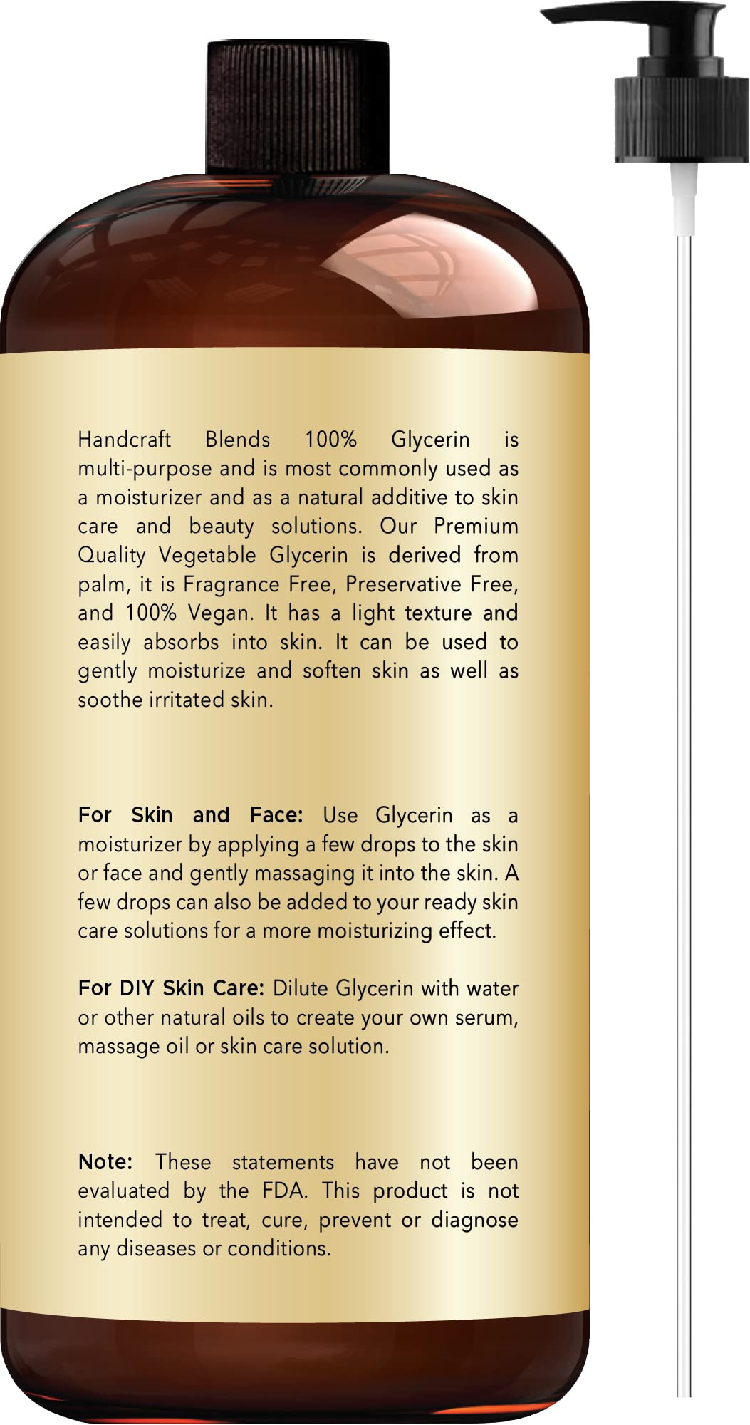 Handcraft Blends Vegetable Glycerin for Skin and Hair 28 oz - Pure Vegetable Glycerin Liquid Handcraft Blends