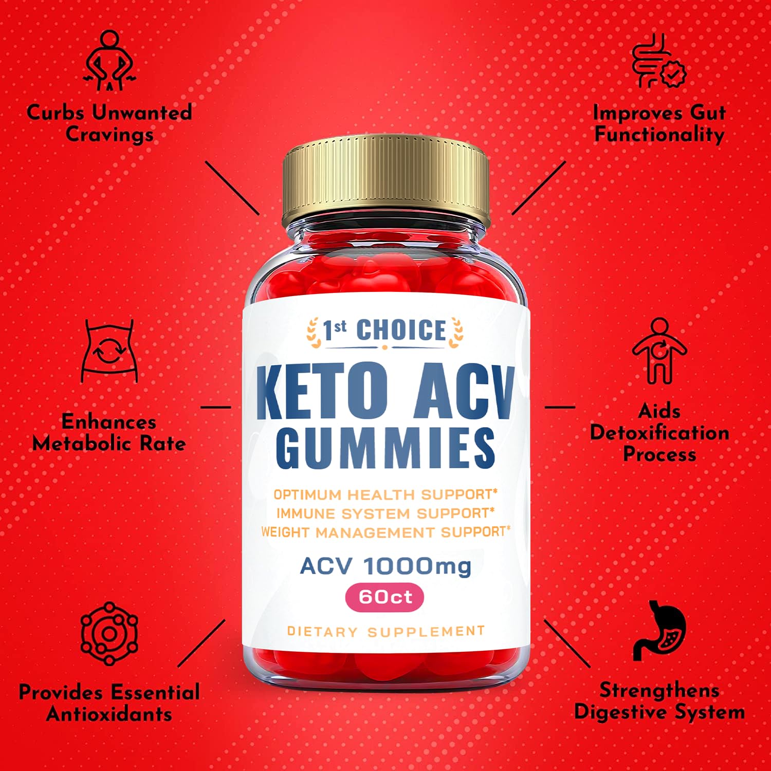 Ark Labs (2 Pack) 1st Choice Keto Gummies, 1st Choice ACV Gummies, 1st Choice Keto ACV Ark Labs