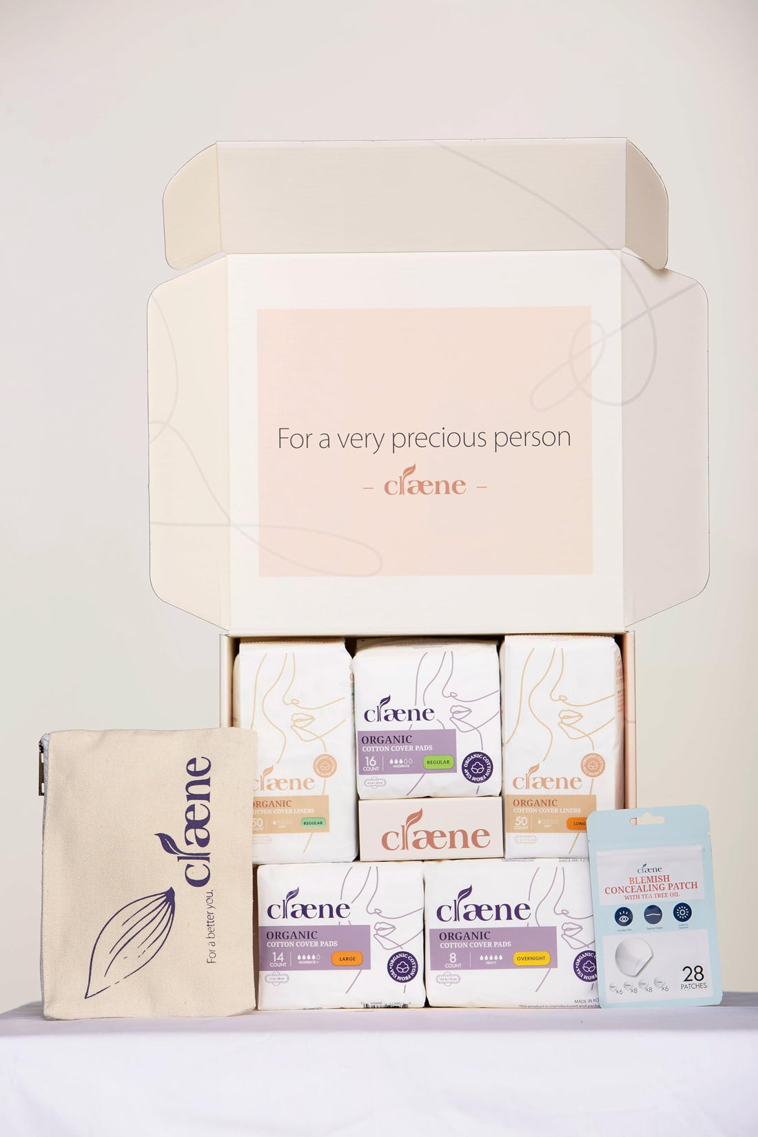 Claene Organic Cotton Panty Liners, Unscented, Thin, Cruelty-Free, Daily, Breathable Organic Panty