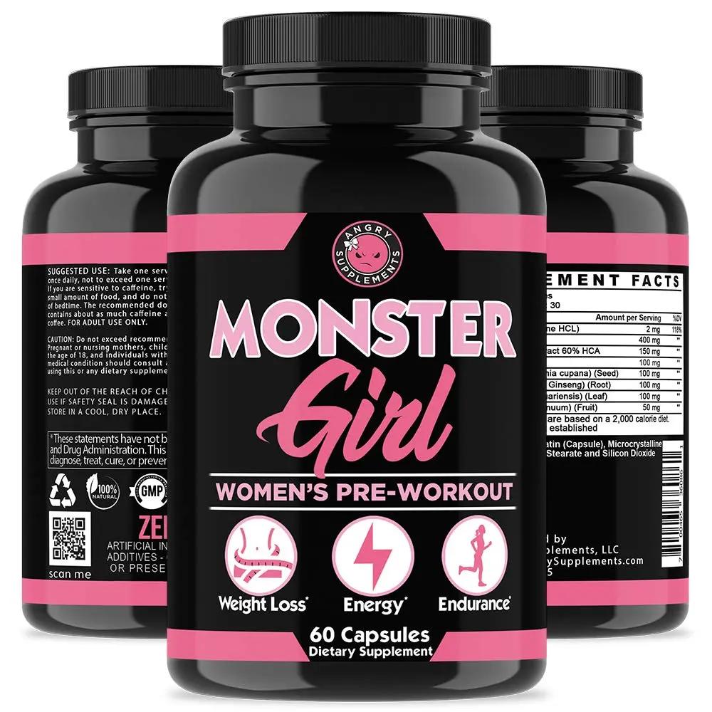 Angry Supplements Monster Girl, Women’s Pre-Workout + Recovery, Apple Cider Vinegar Angry Supplements