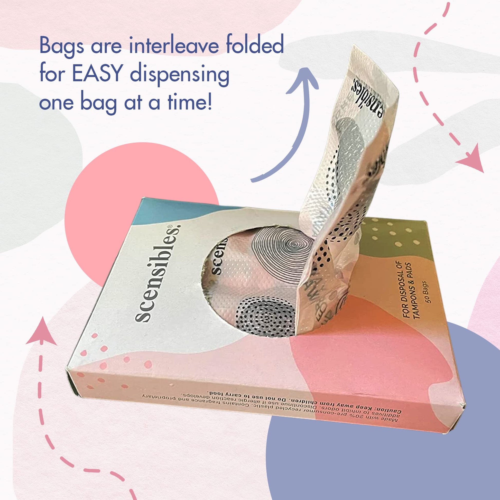 Scensibles Personal Care Disposal Bags (50 Count) - For Tampons, Pads, Liners, Condoms & More SCENSIBLES