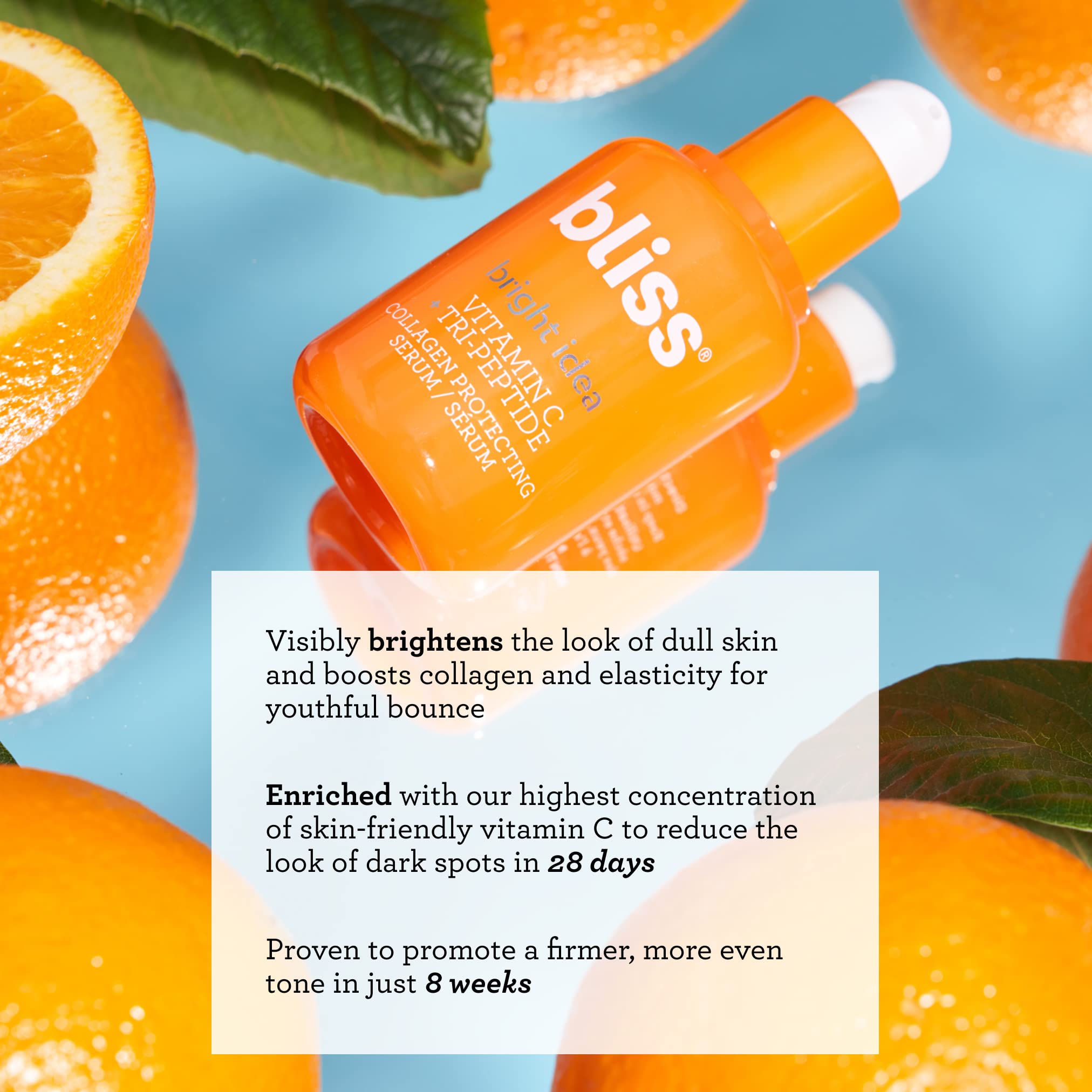 Bliss Bright Idea Vitamin C + Tri-Peptide Brightening Serum - 1 Fl Oz - Hydrating Bliss