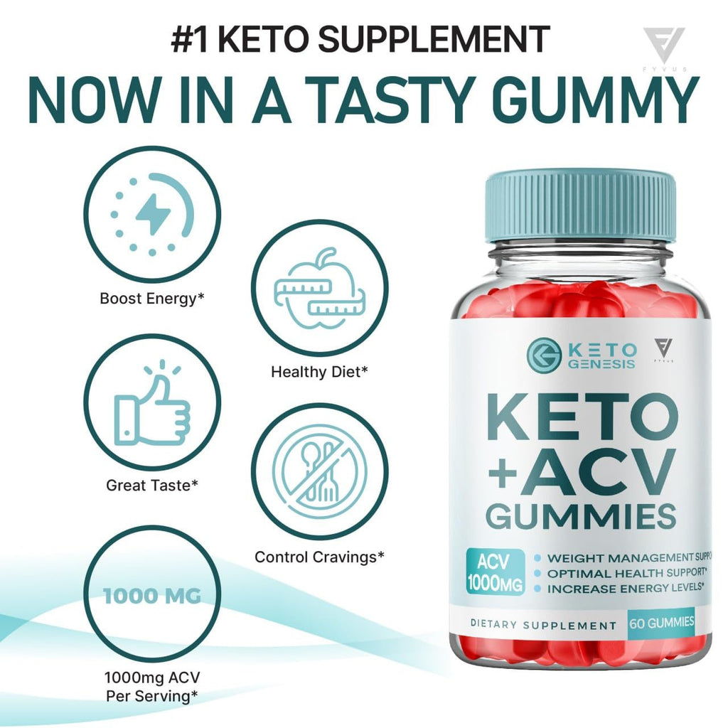 Keto Genesis Keto ACV Gummies Advanced Weight Loss, Ketogenesis Keto + ACV 1000MG