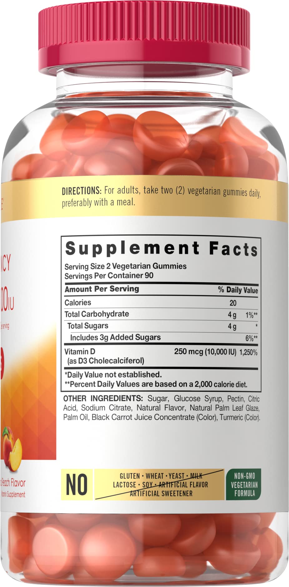 Carlyle Vitamin D3 Gummies | 10,000 iu | 180 Count | Vegetarian, Non-GMO