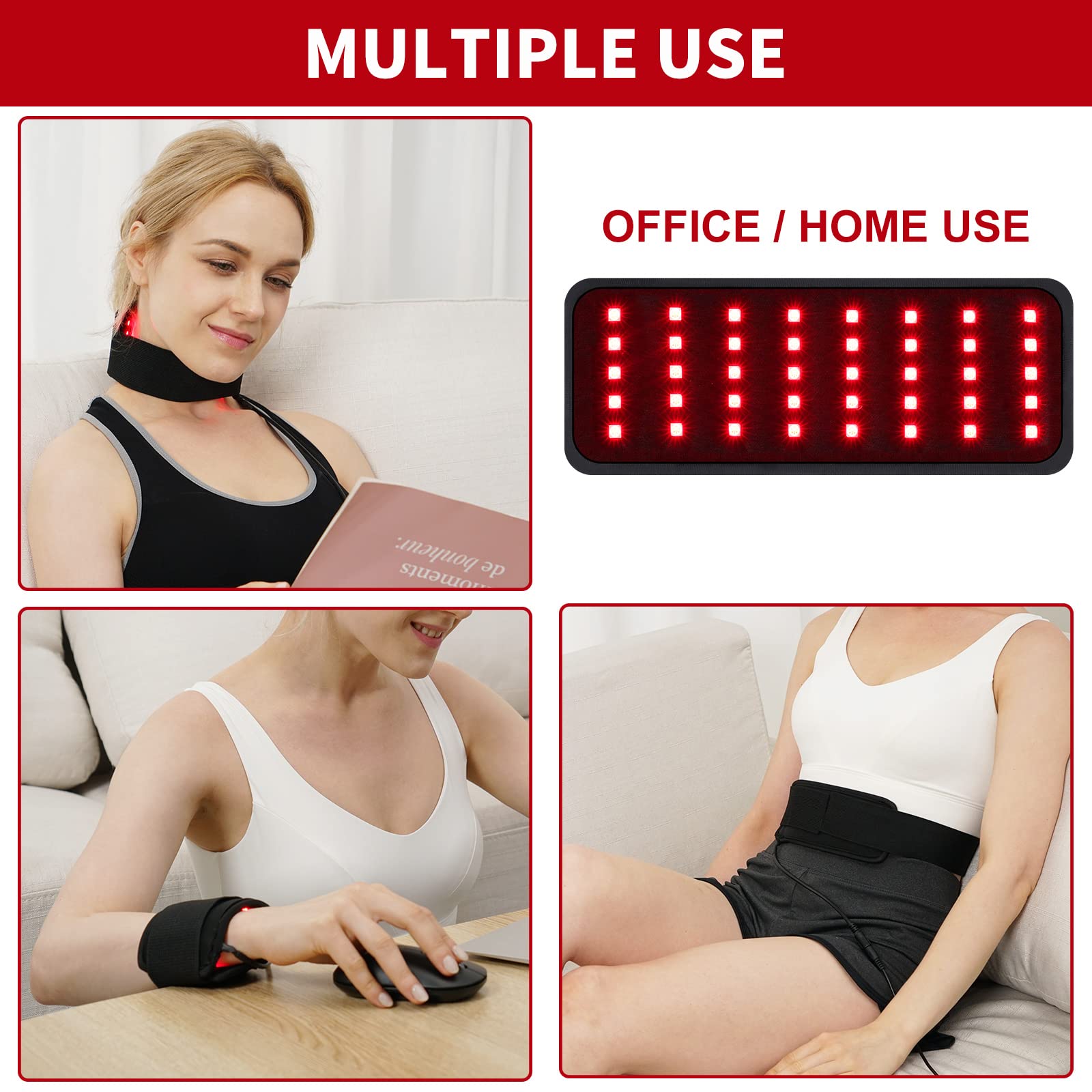 Replacement Red Light Therapy Patch, Infrared Light Therapy for Body Neck Wrist Red Therapy Belt EnjoYield