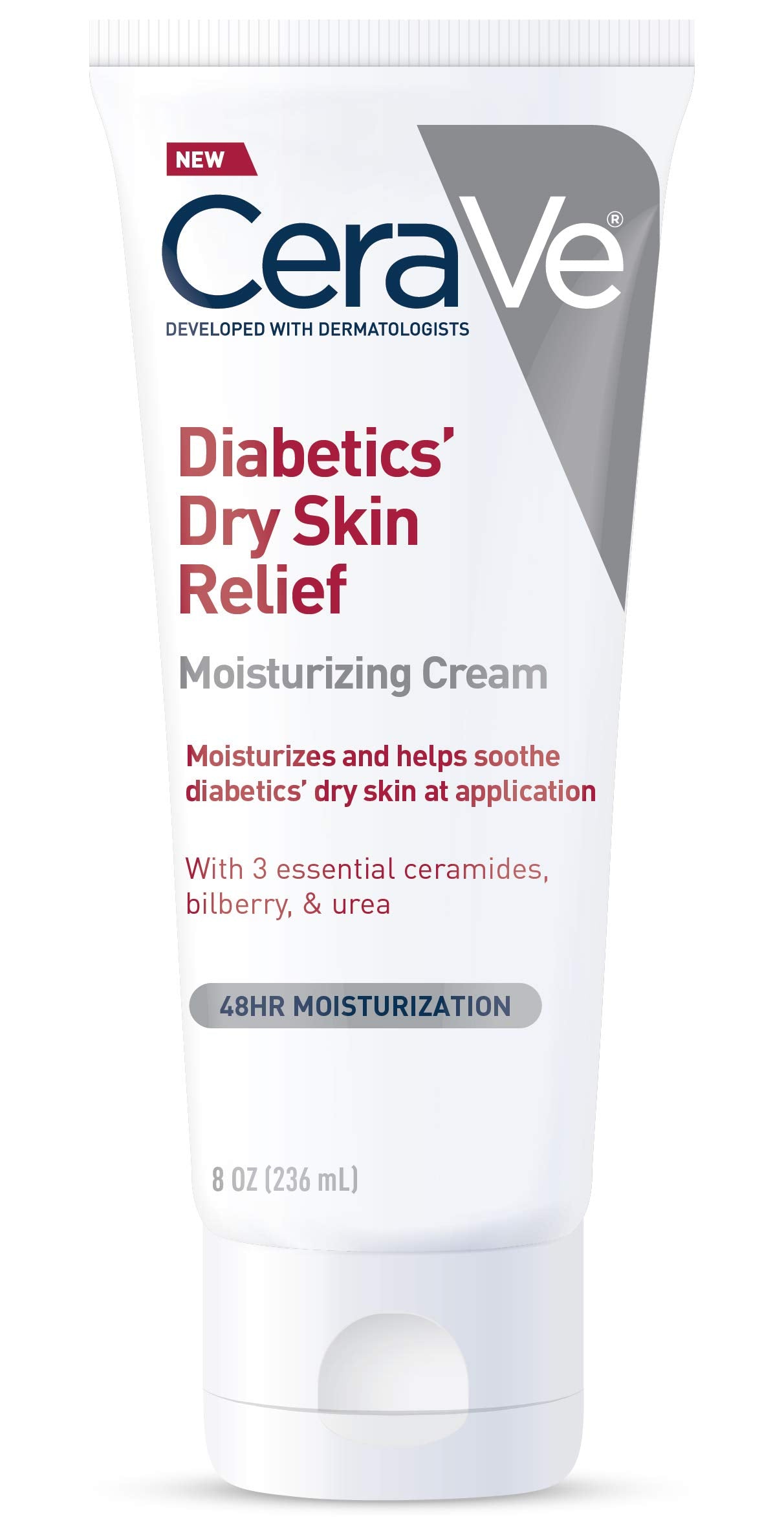 CeraVe Moisturizing Cream for Diabetics’ Dry Skin | Urea Cream with Bilbe