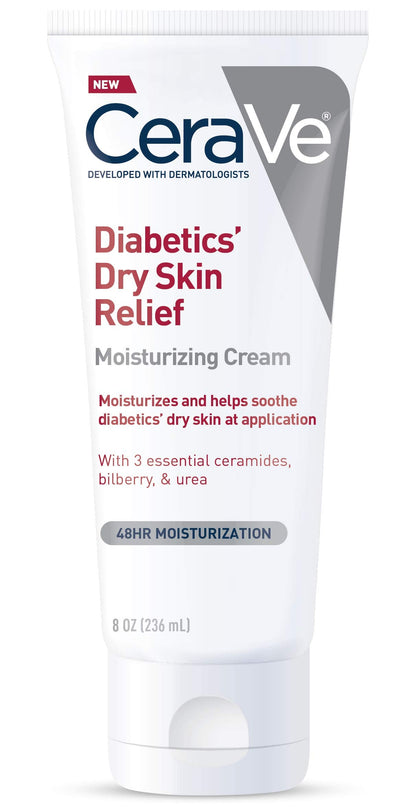 CeraVe Moisturizing Cream for Diabetics’ Dry Skin | Urea Cream with Bilbe