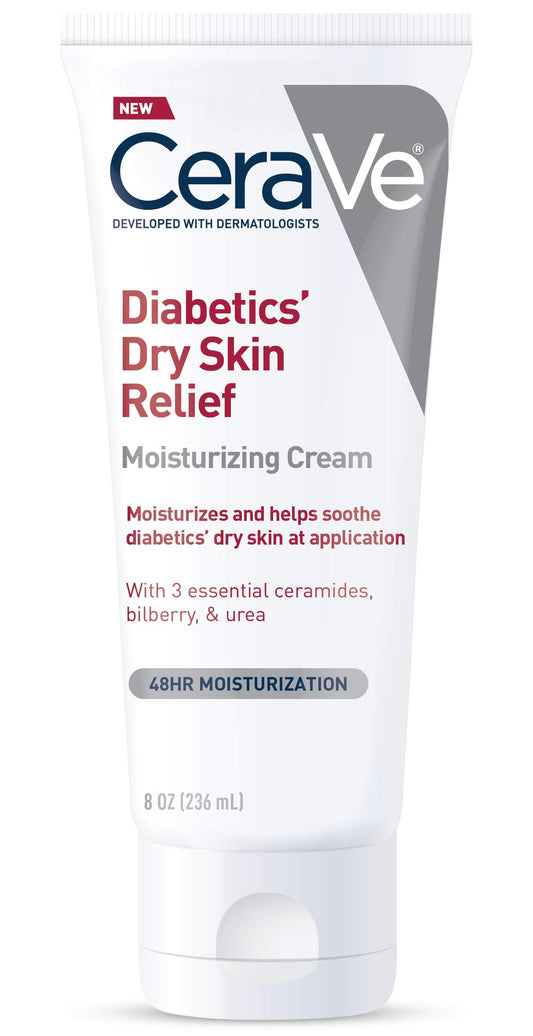 CeraVe Moisturizing Cream for Diabetics’ Dry Skin | Urea Cream with Bilbe