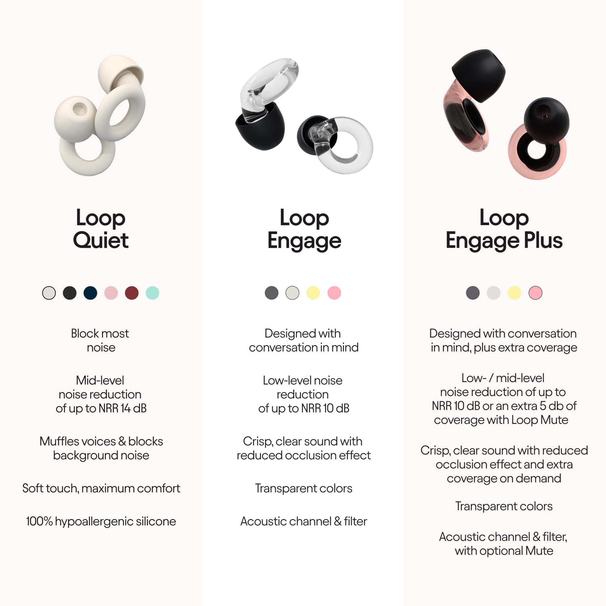 Loop Engage Earplugs for Conversation – Low-Level Noise Reduction Loop