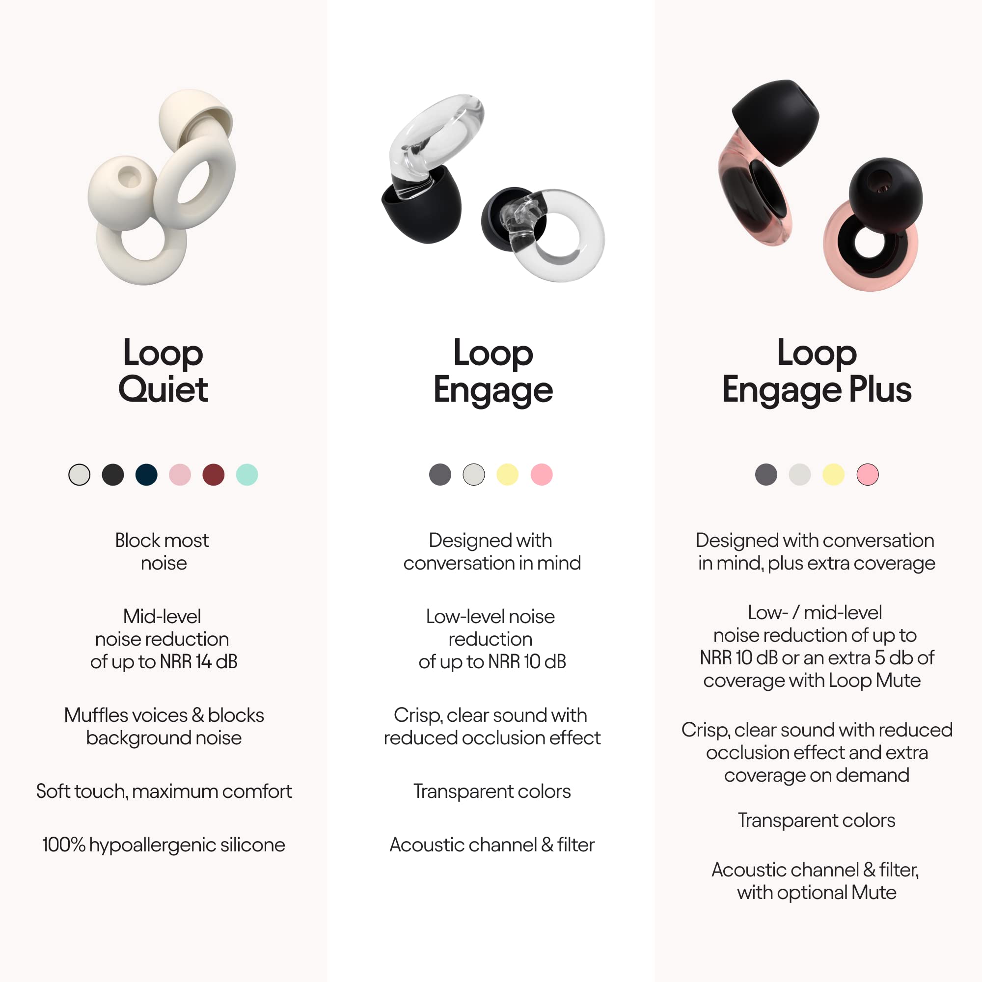 Loop Engage Earplugs for Conversation – Low-Level Noise Reduction Loop