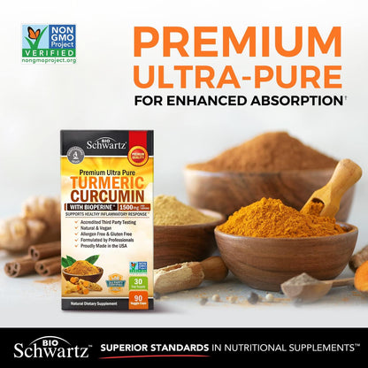 Turmeric Curcumin with Black Pepper Extract 1500mg - High Absorption