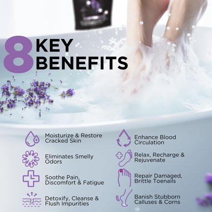 Calming Lavender Foot Soak with Epsom Salt, Made in USA, Foot Soak Soothes Sore Tired