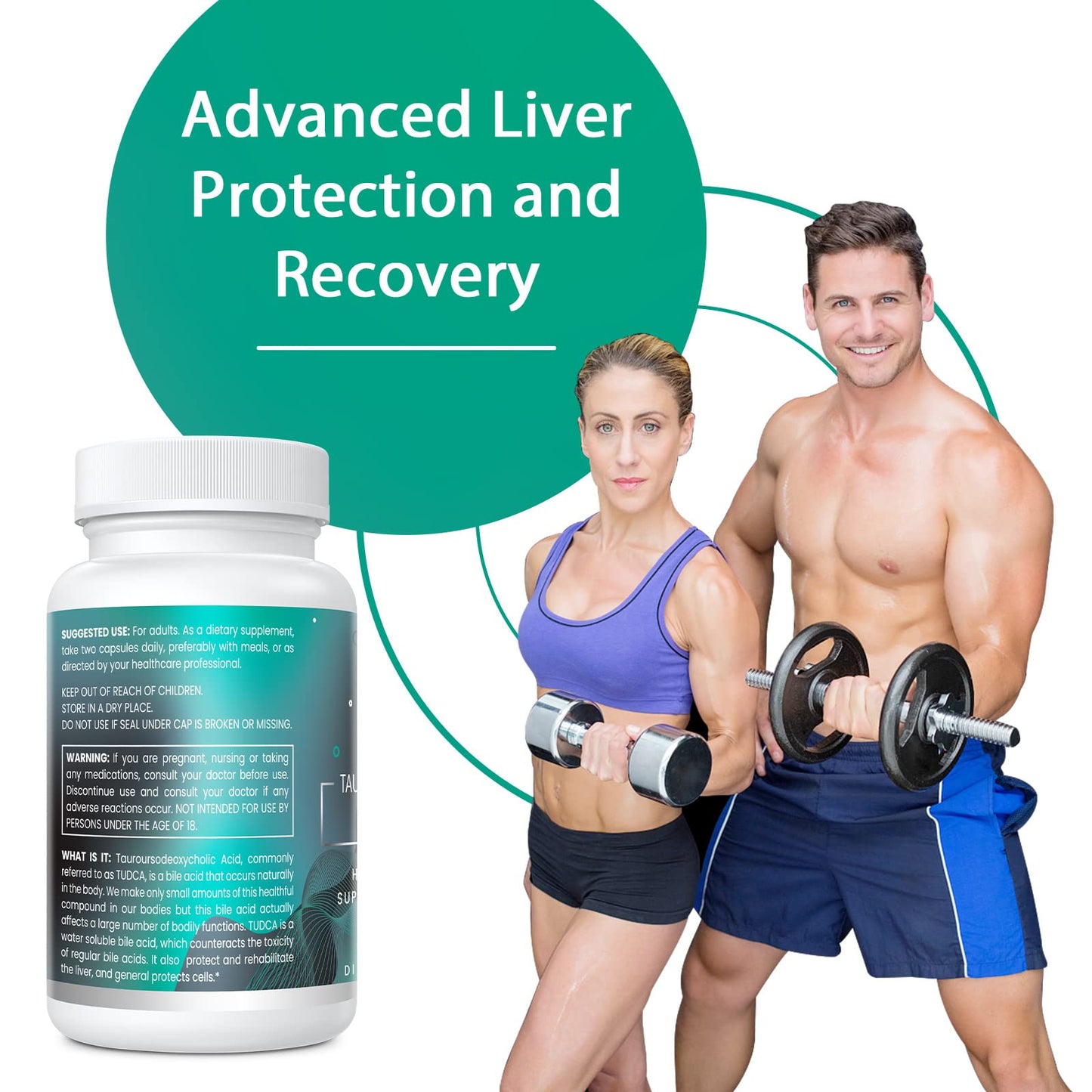 Genogna TUDCA 1100mg-Liver Support Supplement for Detox Cleanse, Water-Soluble Bile