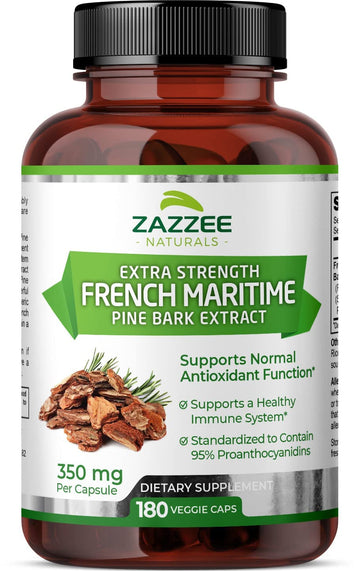 Zazzee Extra Strength French Maritime Pine Bark Extract, 350 mg Per Capsule