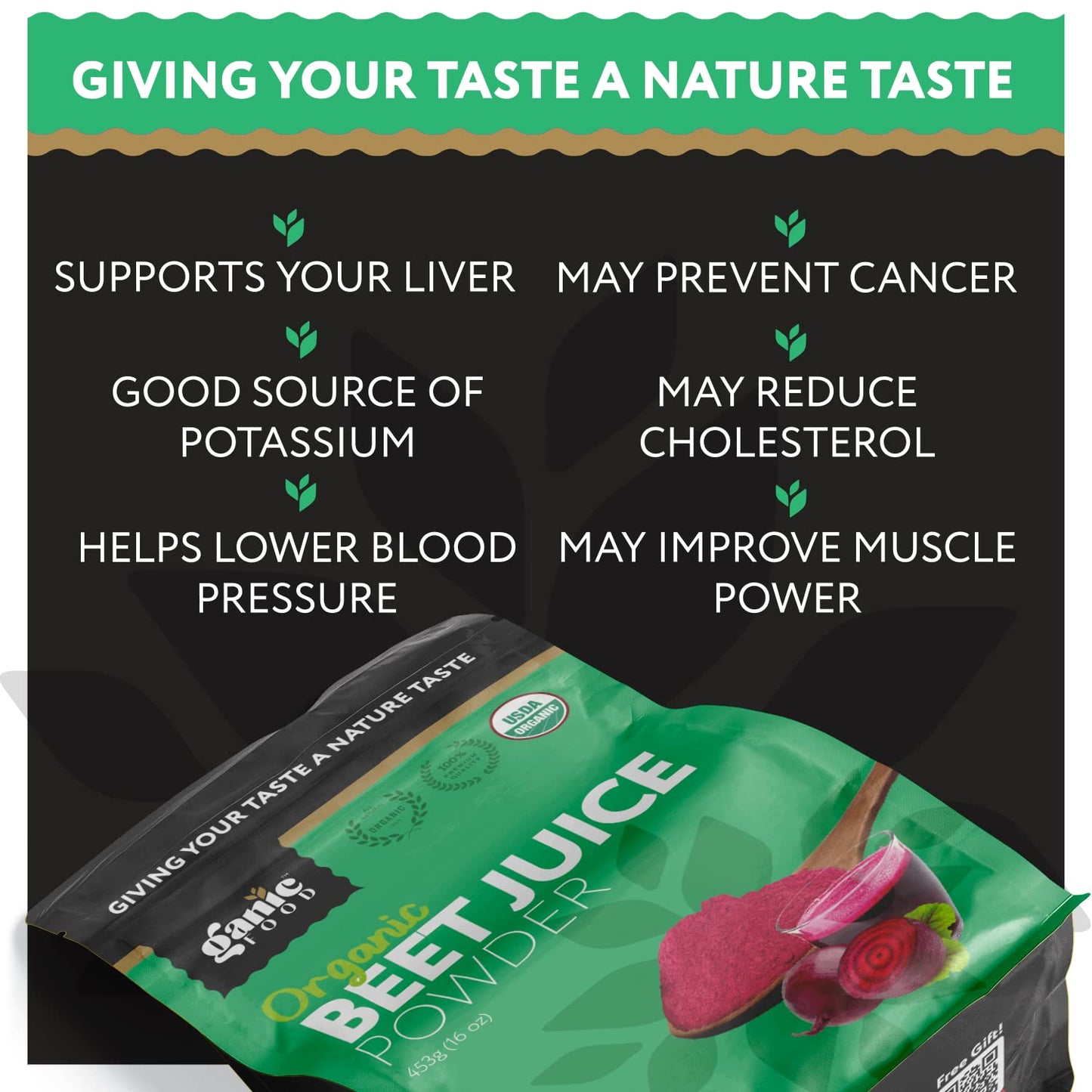 Ganic Food Organic Beet Root Juice Powder, 16 Ounces