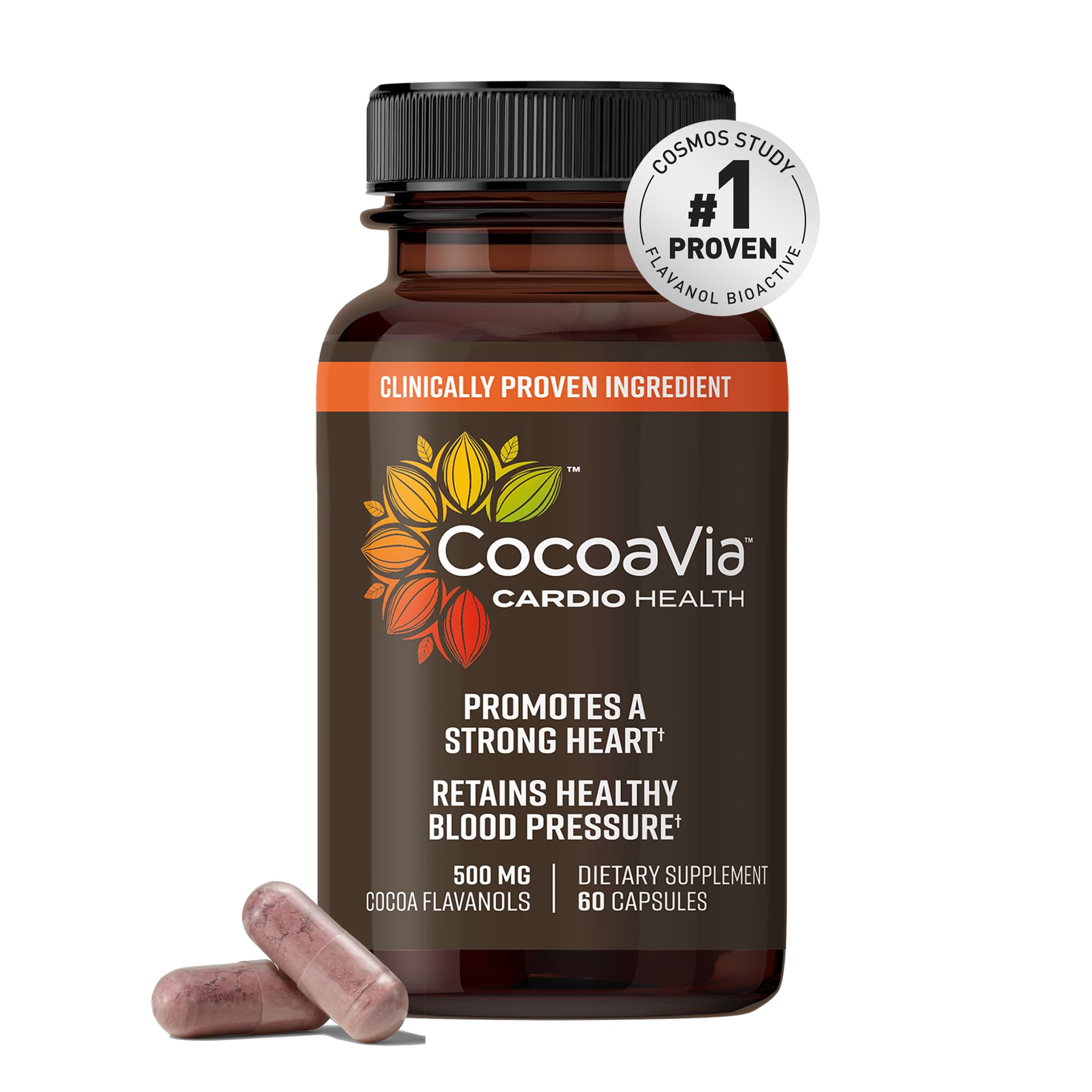 CocoaVia Cardio Health Supplement, 30 Day, 500mg Cocoa Flavanols, Support Heart Health