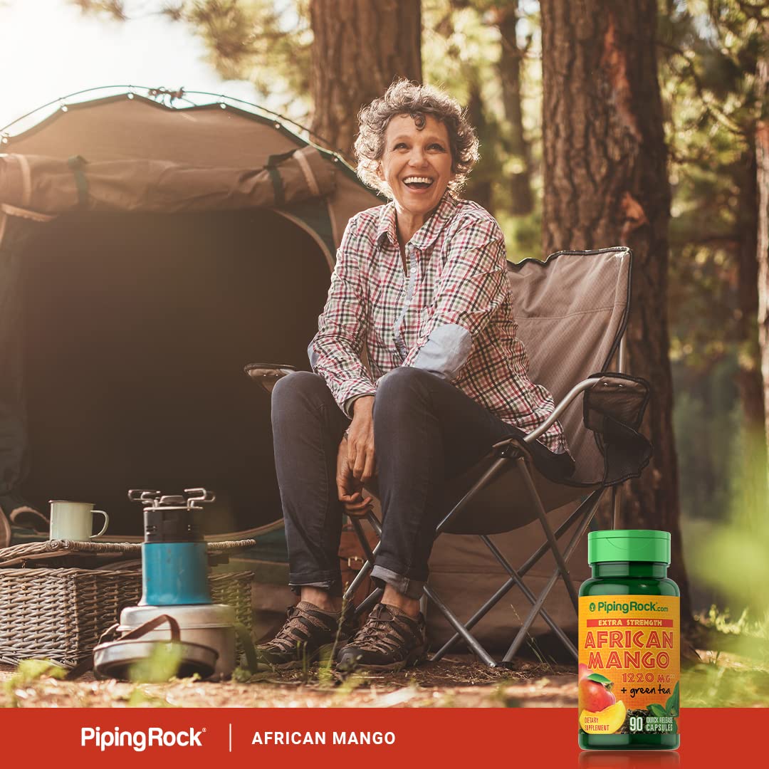 Piping Rock African Mango Seed Extract 1220 mg | 90 Capsules | with Green Tea | Extra Strength Piping Rock