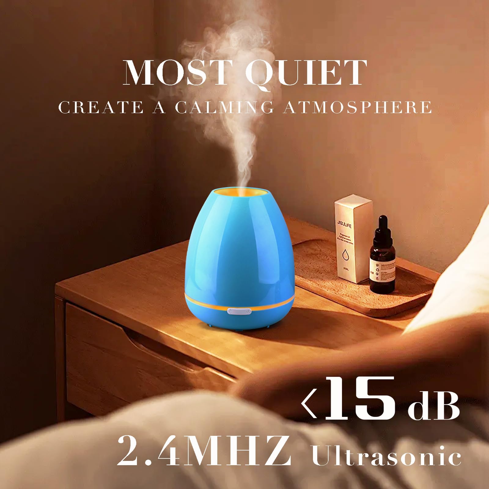 Essential Oil Diffuser for Bedroom Small Humidifier for Home Cool Mist Scent Diffuser 300ml 20 Hours Fashome