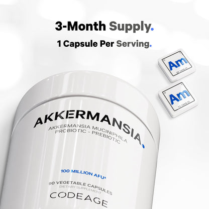 Codeage Akkermansia Muciniphila Probiotic Supplement - 3-Month Supply of Akkermansia