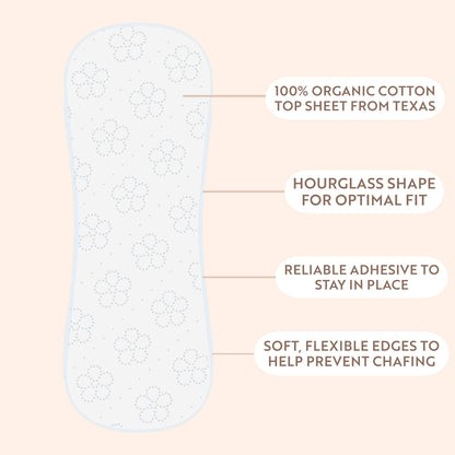Claene Organic Cotton Panty Liners, Unscented, Thin, Cruelty-Free, Daily, Breathable Organic Panty