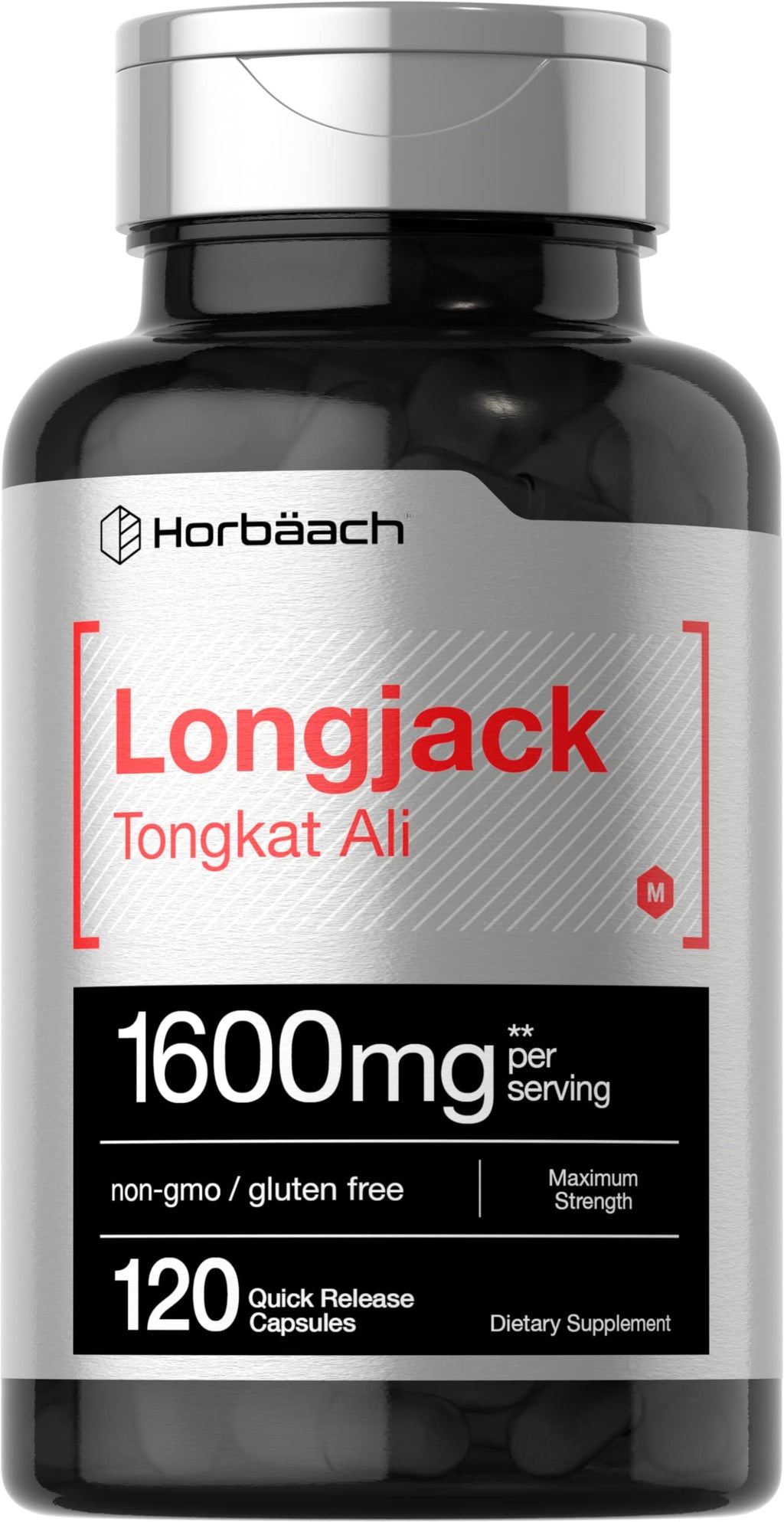 Longjack Tongkat Ali 1600 mg | 120 Capsules | Longifolia Root Extract Powder | Maximum