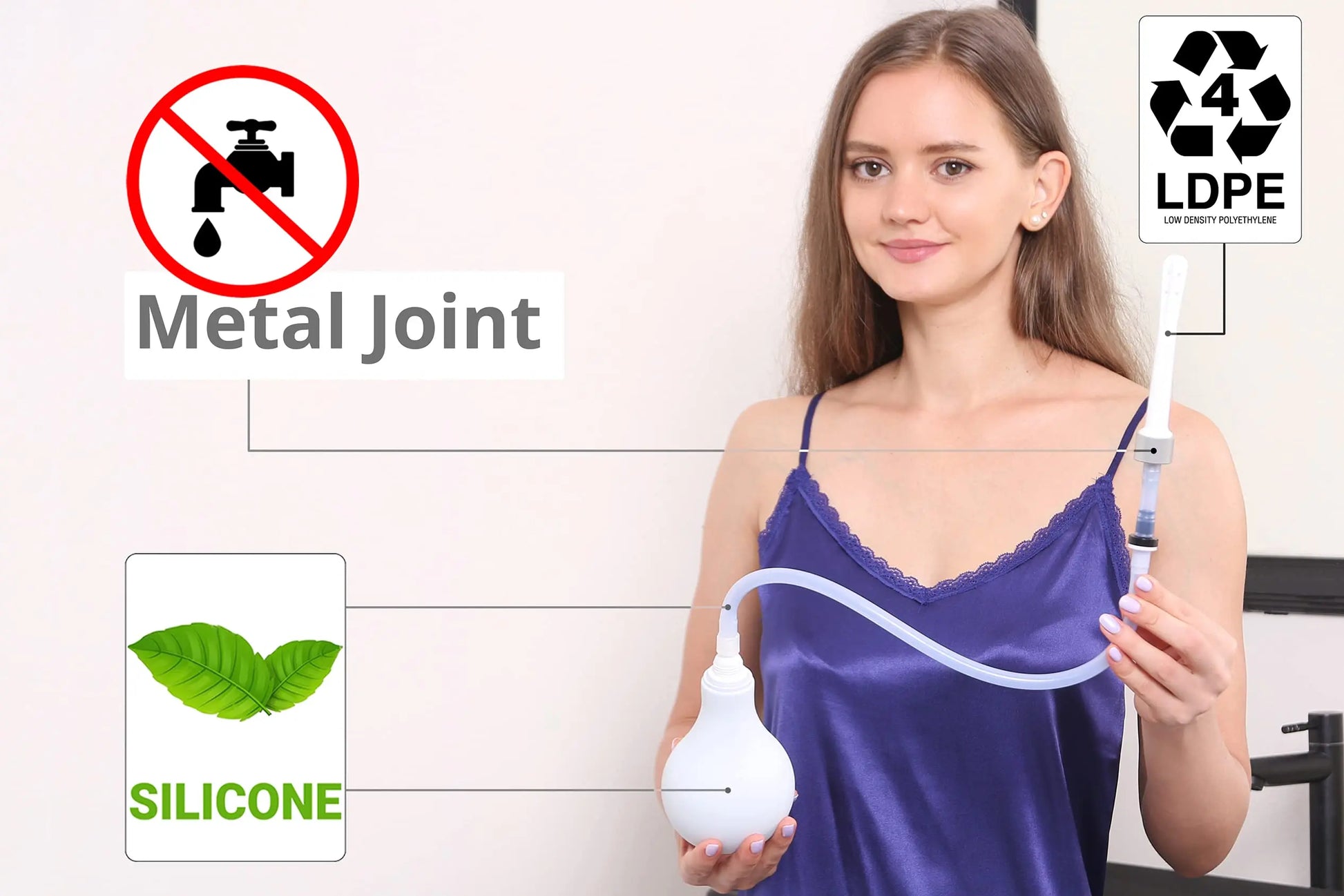 RVDKBULB Natural Vaginal Cleansing System with 3 One-Way Valves - Vaginal Douche for Women RVDKBULB