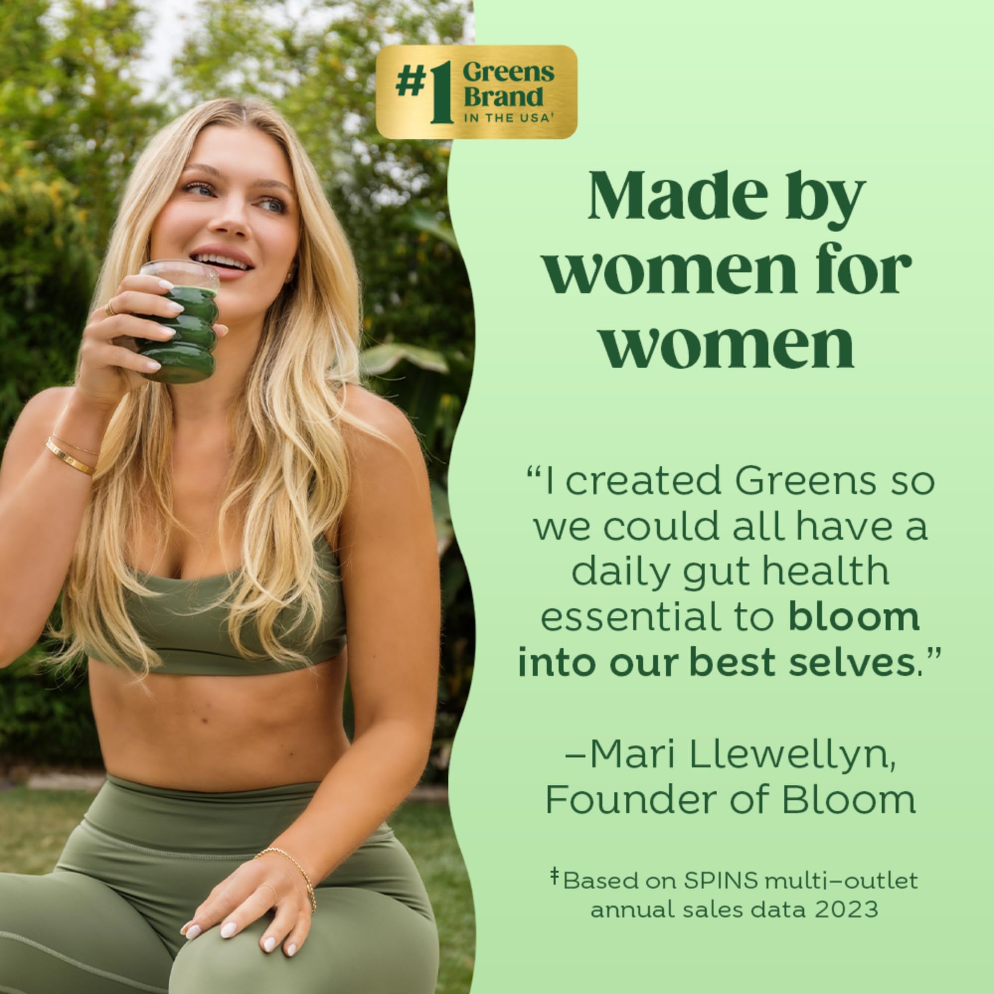 Bloom Nutrition Greens and Superfoods Powder Packets for Digestive Health, Greens Bloom Nutrition