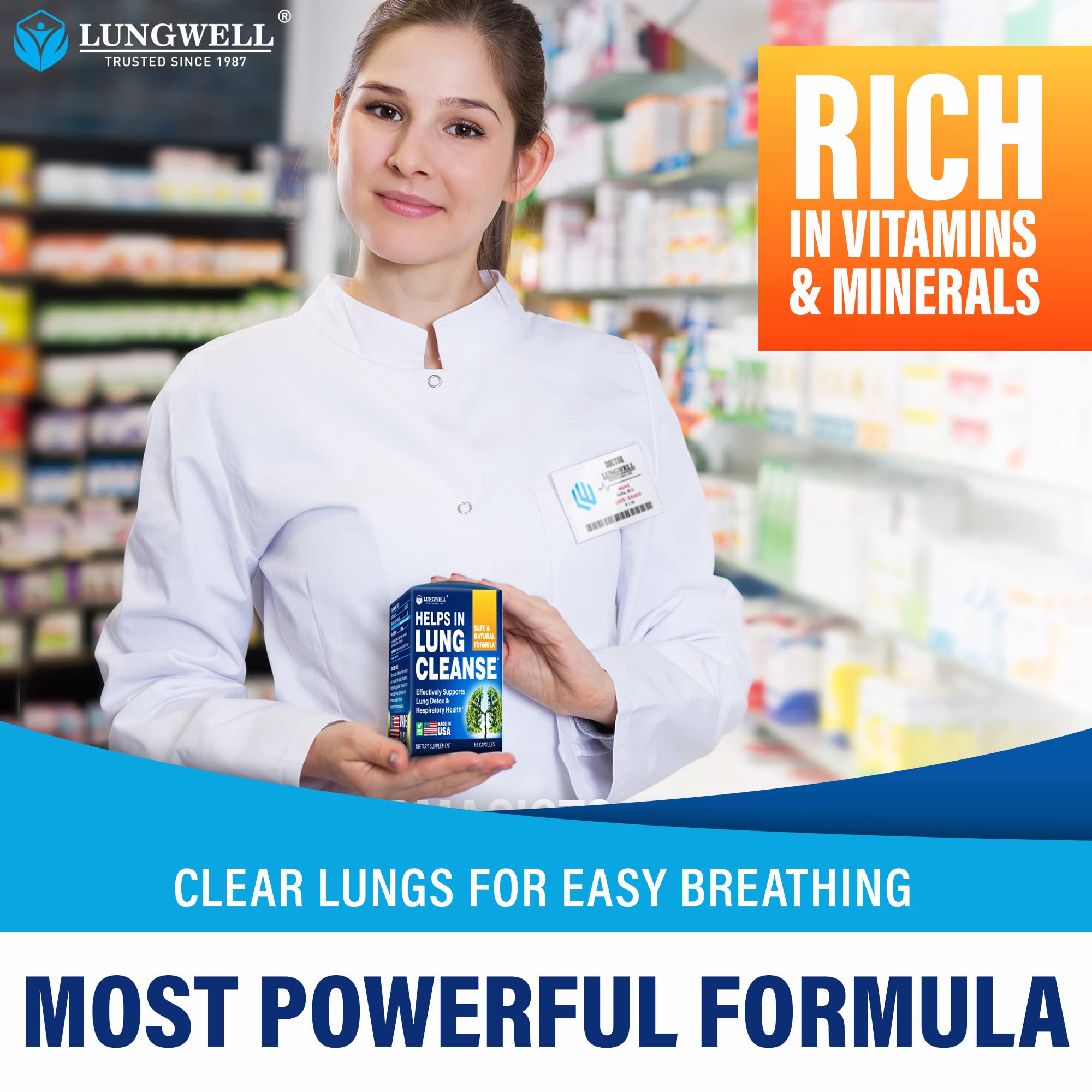 LUNGWELL Quit Smoking Aid - Made in USA - Helps to Clear Lungs & Stop LUNGWELL