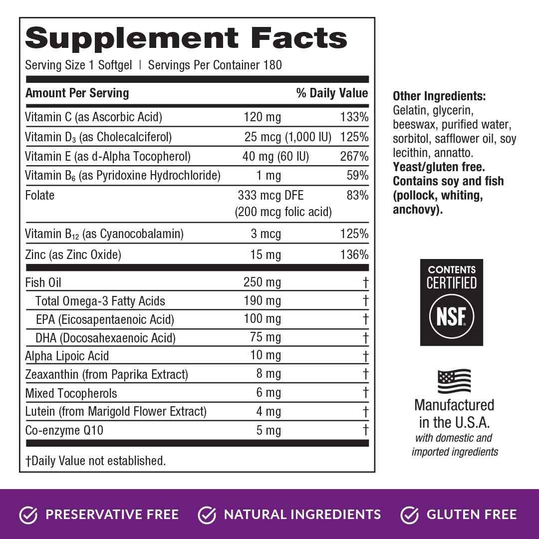 EyePromise Restore Supplement - 180 Softgel Capsules Containing Lutein