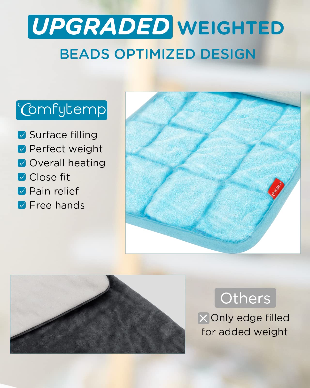Comfytemp Weighted Heating Pad for Back Pain Relief, FSA/HSA Eligible 2.2lb Electric Heating