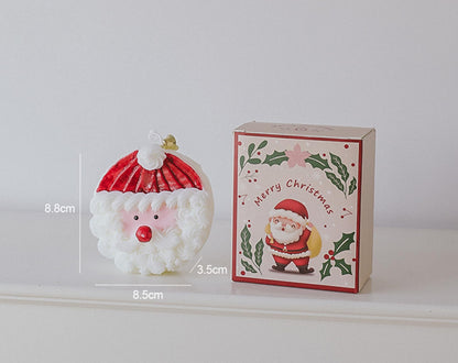 Christmas Cake Scented Candle,110G Handmade Aroma Soy Wax Santa Claus Decorative Candle