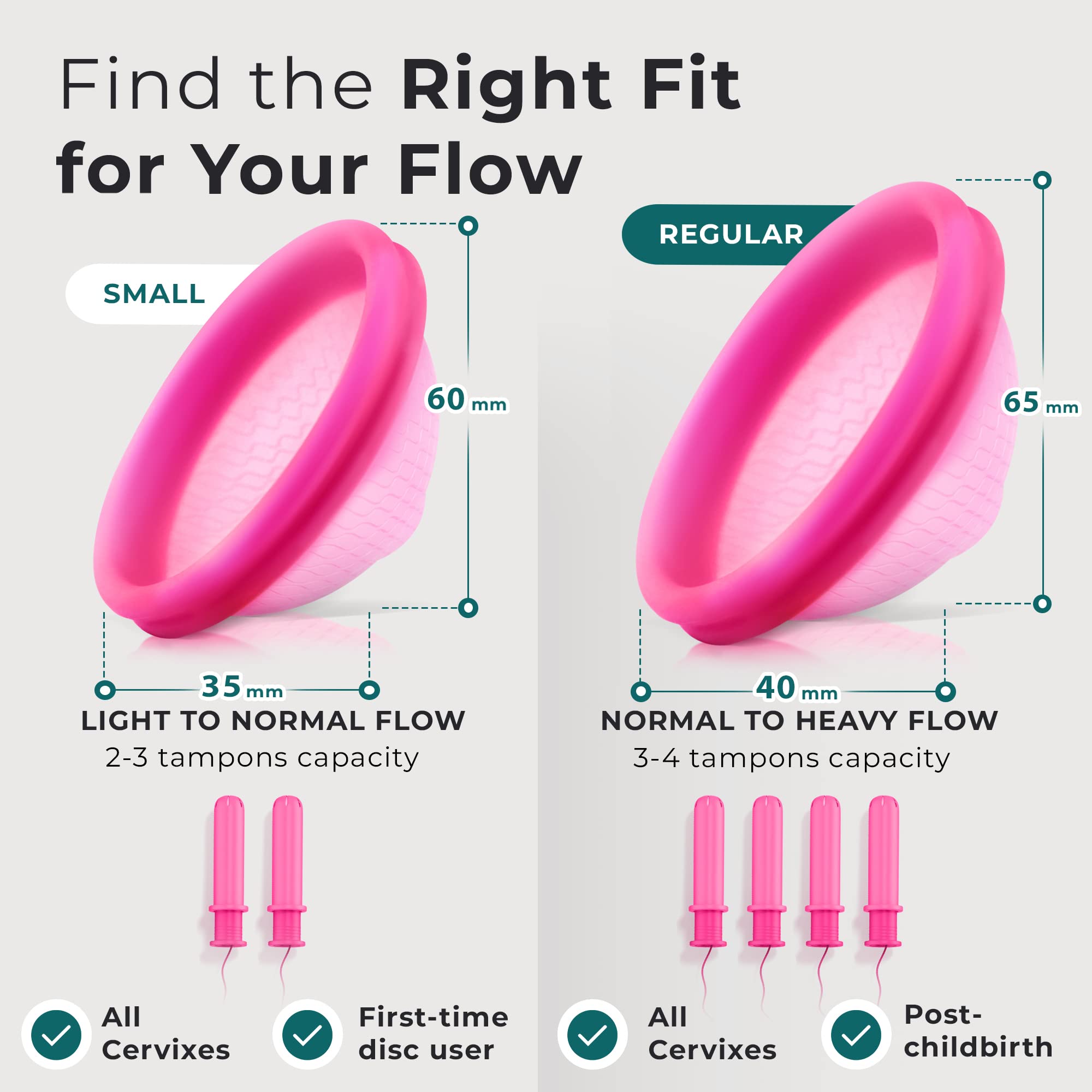 Ecoblossom Reusable Menstrual Disc - Large Menstrual Cup - Soft Period Disc for Women Designed EcoBlossom