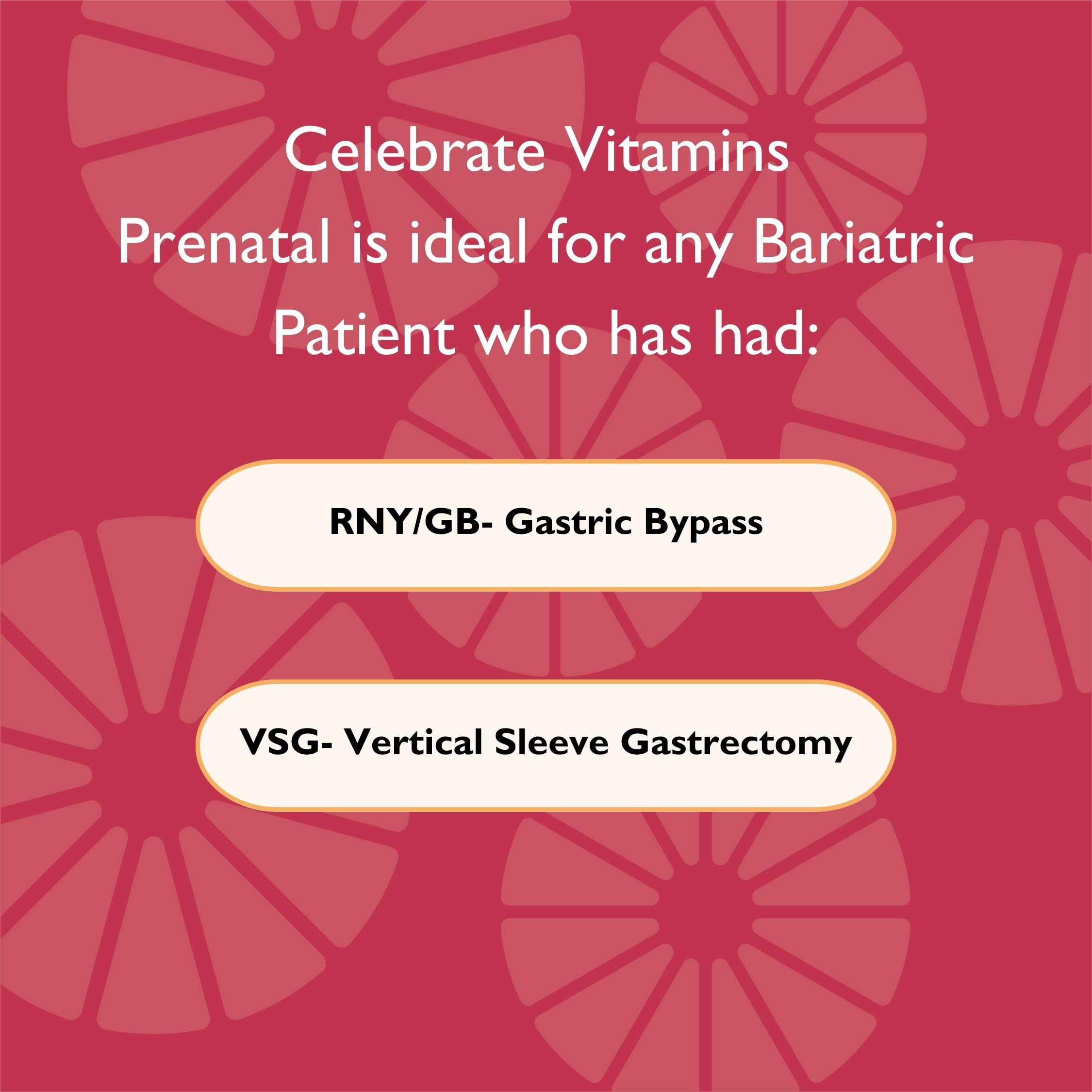 Celebrate Vitamins Bariatric Prenatal Multivitamin Capsules with Folate (Folic Acid), Vitamin A Celebrate Bariatric Supplements
