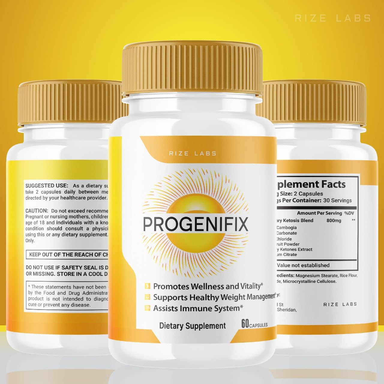 rize labs (2 Pack) Progenifix Weight Loss Supplement, Progenifix Capsules Total Body Wellness rize labs