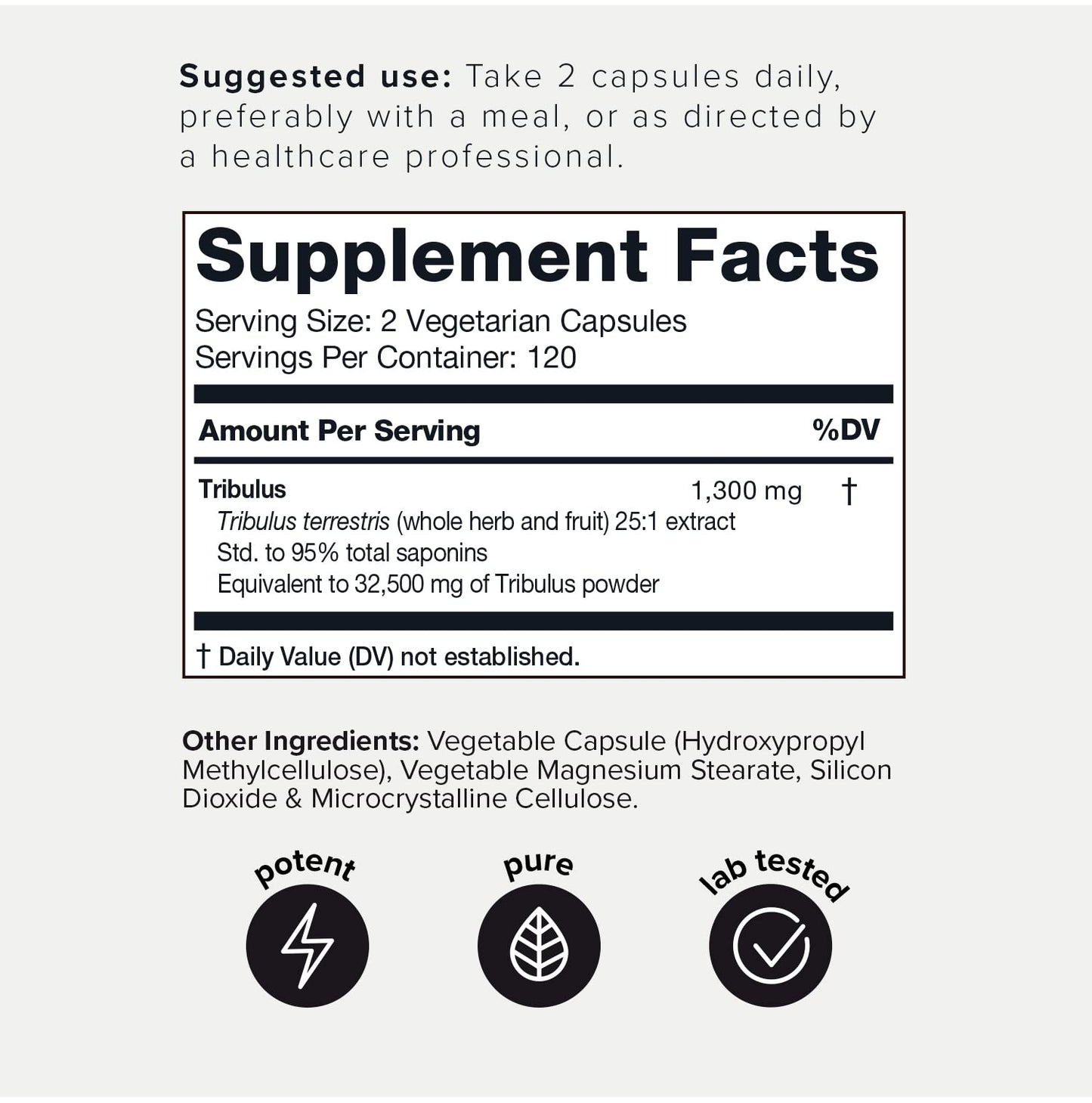 Toniiq Ultra High Strength Tribulus Capsules - 95% Steroidal Saponins - 1300mg Concent