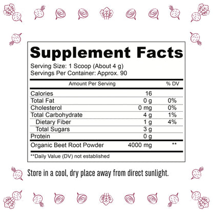 TruBaio Organic Beet Root Powder: Nitric Oxide Booster, Circulation and Stamina Increasing