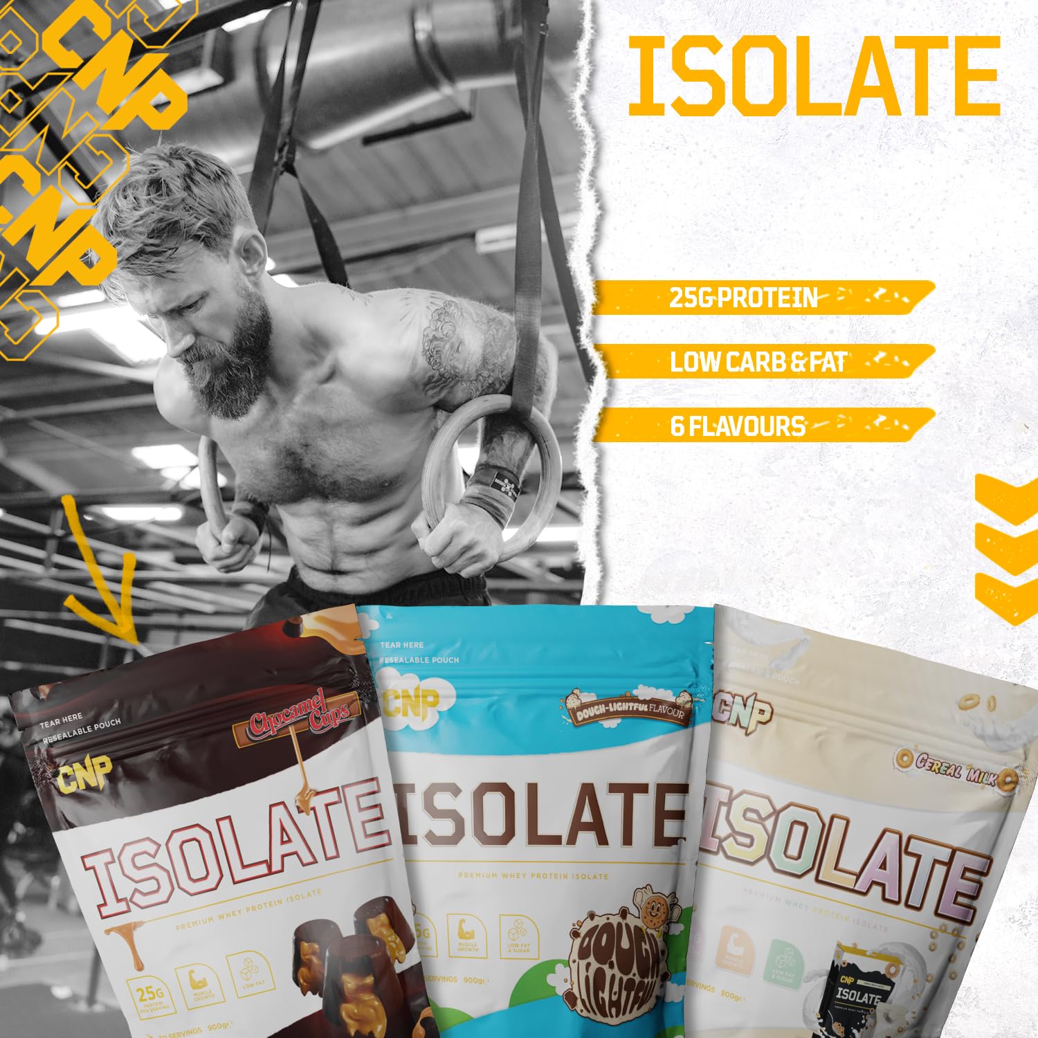 CNP Professional Isolate, Premium Whey Protein Isolate, 26g Protein, 1.6kg & 900g, 53/30 Servings CNP Professional
