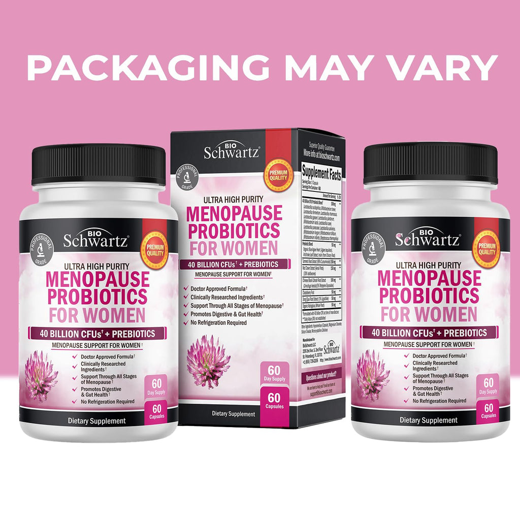 Menopause Support Probiotics for Women - Unique Menopause Relief for Hot Flashes BioSchwartz