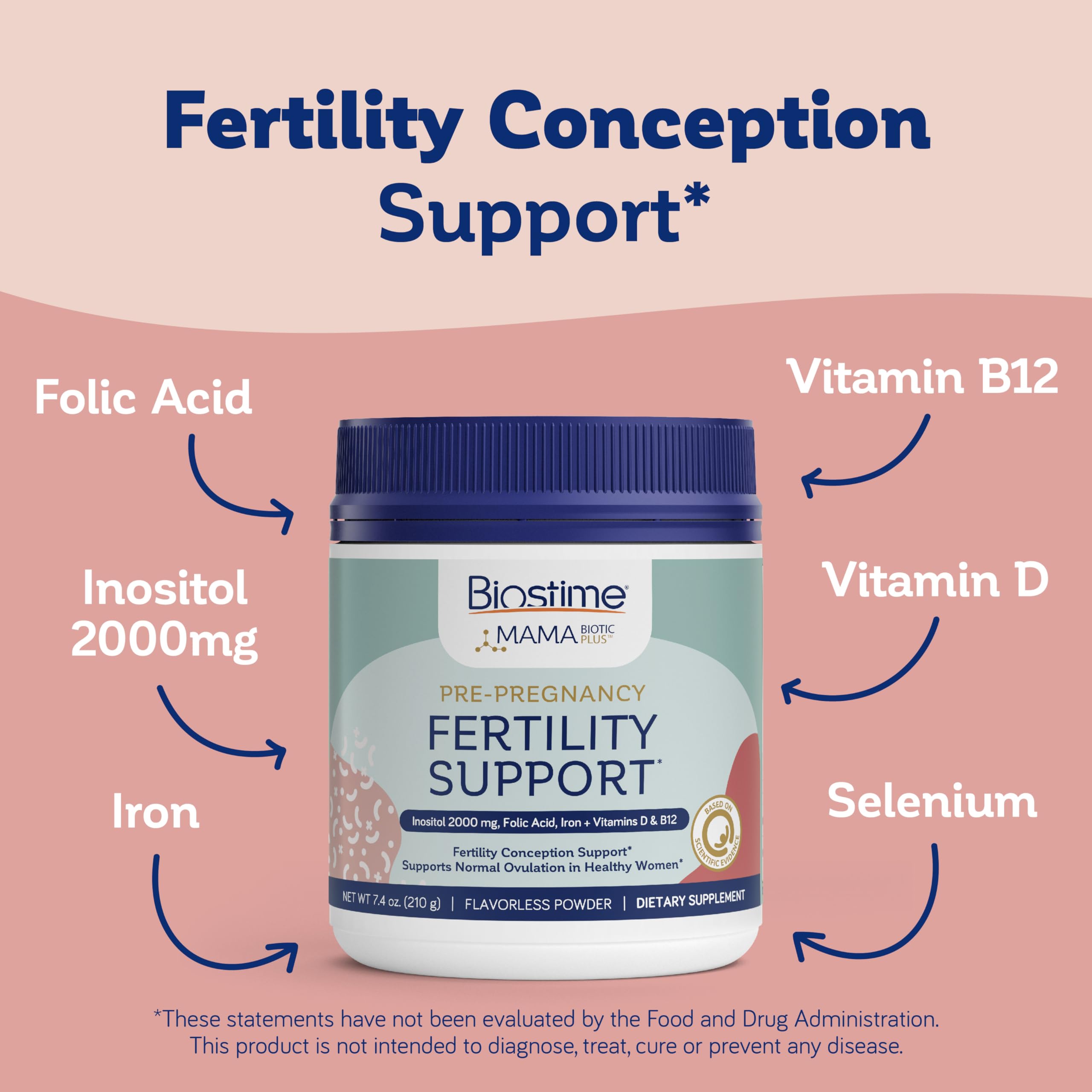 Biostime Mamabiotic Fertility and Conception Support Inositol Supplement | Folic Acid, Zinc, Selenium Biostime