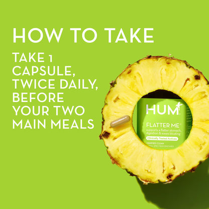 HUM Flatter Me Supplement for Daily Bloating - 18 Full Spectrum Digestive