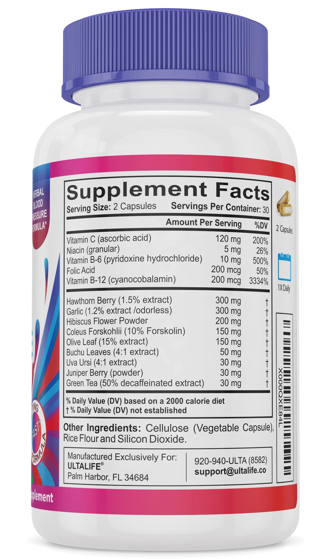 ULTALIFE Blood Pressure Supplements - Advanced Blood Pressure Supplement Complex