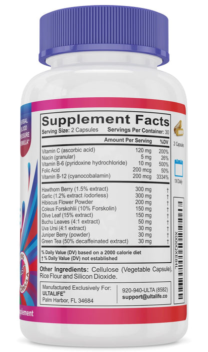 ULTALIFE Blood Pressure Supplements - Advanced Blood Pressure Supplement Complex
