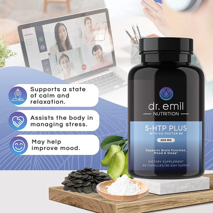 DR EMIL NUTRITION 200 MG 5-HTP Plus with SAM-e for Mood, Stress, and Sleep