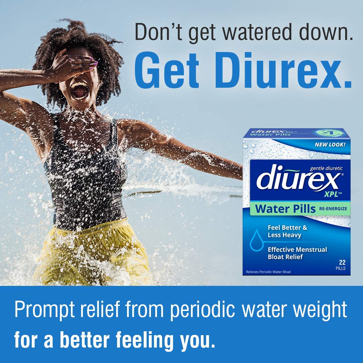 Diurex XPL Re-energizing Water Pills - Relieve Bloating & Fatigue - 22 Count Diurex