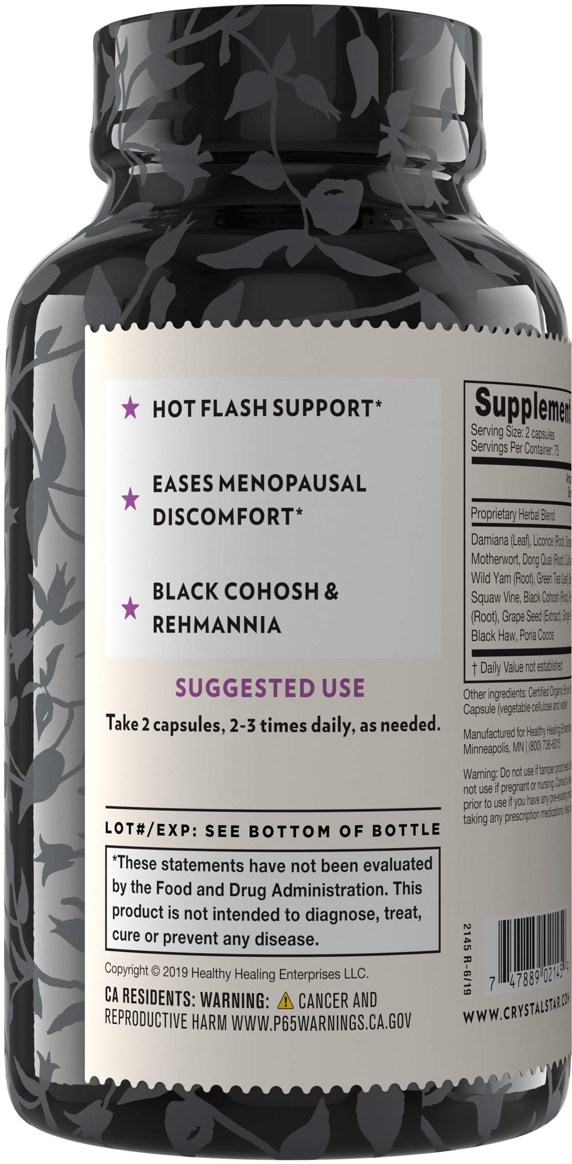 Crystal Star Estro G Balance Supplement (150 Capsules) – Herbal Menopause Support Crystal Star