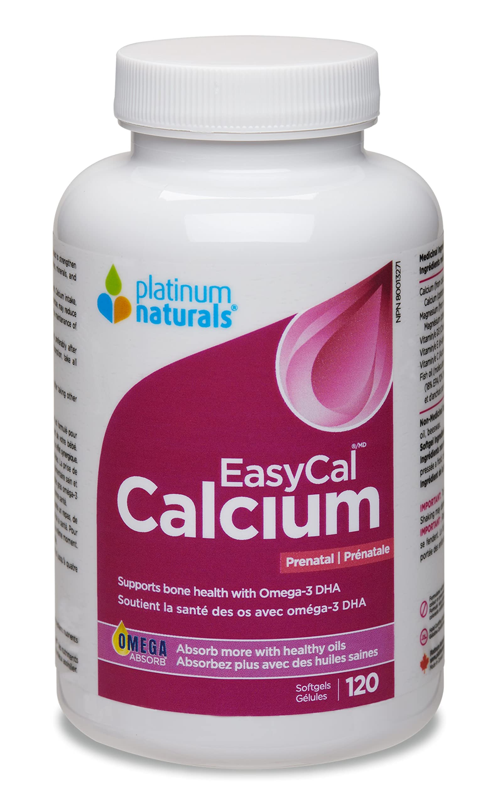Platinum Naturals EasyCal Calcium Prenatal 120s