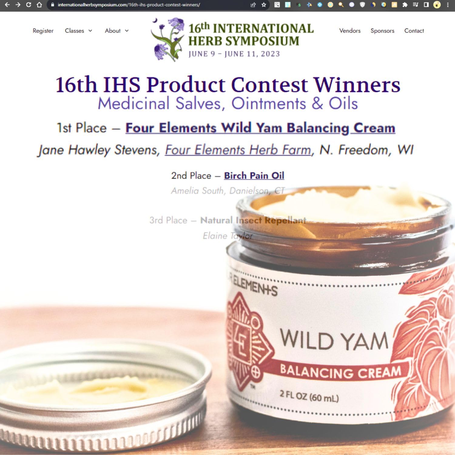 Four Elements 4E Wild Yam Organic Balancing Cream for Women -1st Place Winner Four Elements 4E